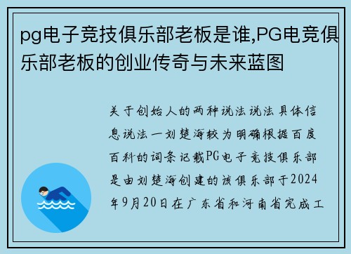 pg电子竞技俱乐部老板是谁,PG电竞俱乐部老板的创业传奇与未来蓝图